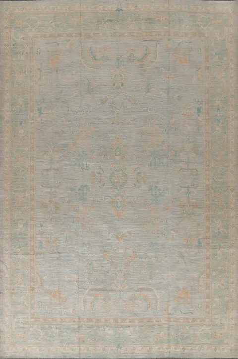 Vegetable Dye Oushak Turkish Area Rug 9x12