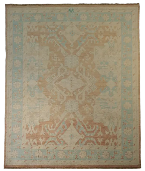 Vegetable Dye Wool Oushak Turkish Area Rug 8x10