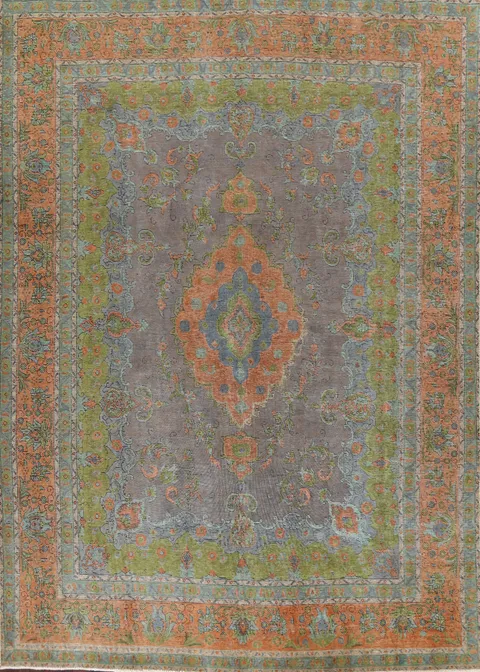 Distressed Tabriz Persian Area Rug 9x13