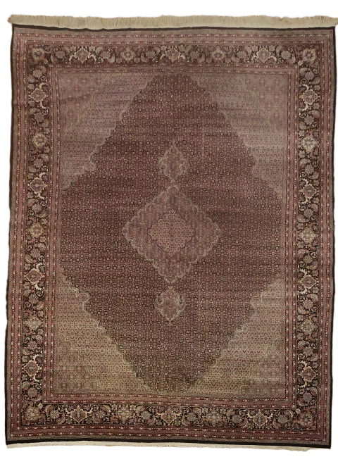 Vegetable Dye Traditional Tabriz Mahi Persian Wool Area Rug 9x12