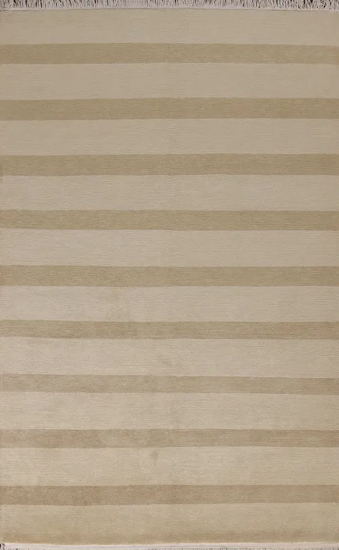 Vegetable Dye Striped Nepalese Wool Area Rug 6x9