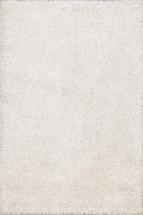 White 5x7 Shaggy Shag Oriental Area Rug