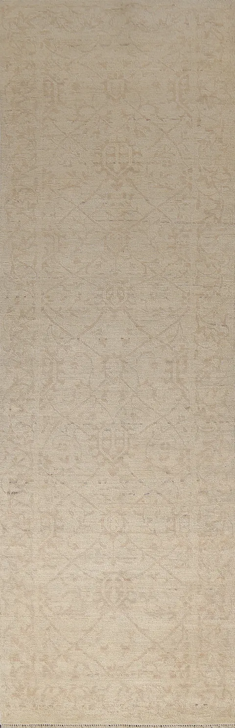 Vegetable Dye Wool Oushak Turkish Runner Rug 3x11