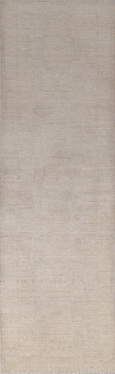 Vegetable Dye Wool Oushak Turkish Runner Rug 2x10