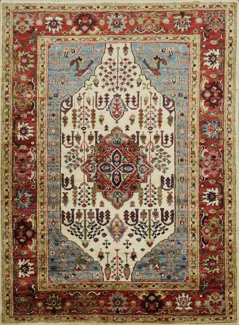 Vegetable Dye Ziegler Wool Area Rug 4x5