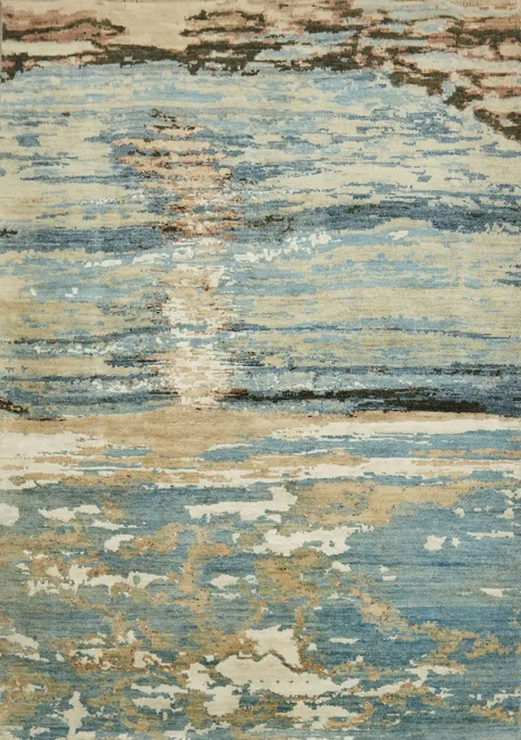 Vegetable Dye Handmade Abstract Wool/ Silk Area Rug 4x6
