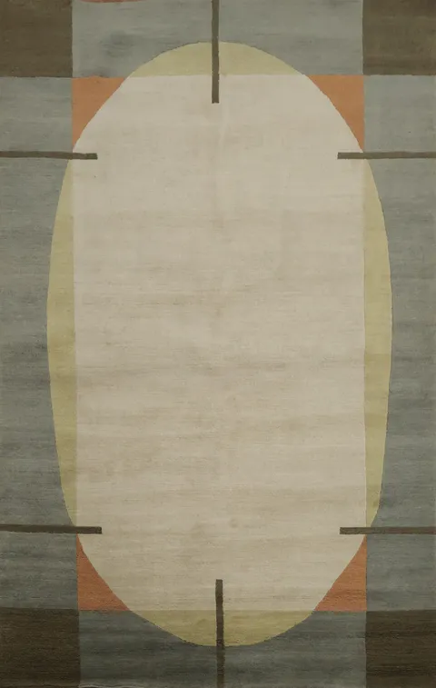 Sophisticated Oval Accent: Stylish Rug for Modern Interiors 6x9