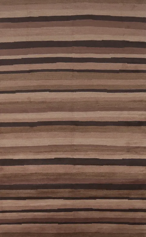 Vegetable Dye Brown Nepalese Wool Area Rug 5x8