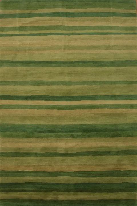 Earthy Green Striped Rug for a Natural Cozy Vibe 5x8 ft