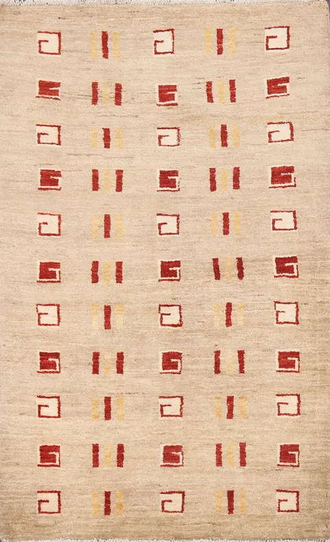 Handmade Gabbeh Kashkoli Wool Rug 3x5
