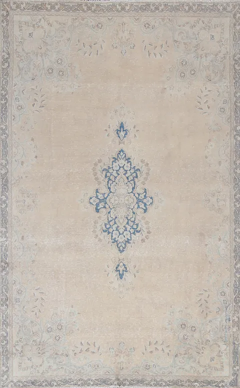 Vintage Distressed Kerman Persian Area Rug 7x10