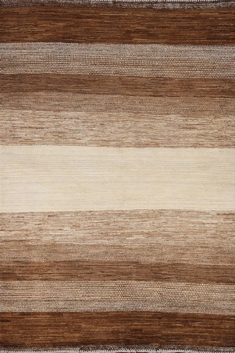 Earth-Tone Gabbeh Kashkoli Wool Area Rug 4x6