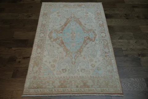 Vegetable Dye Oushak Turkish Area Rug 4x6