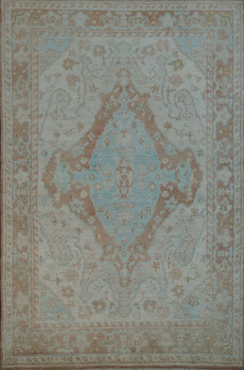 Vegetable Dye Oushak Turkish Area Rug 4x6
