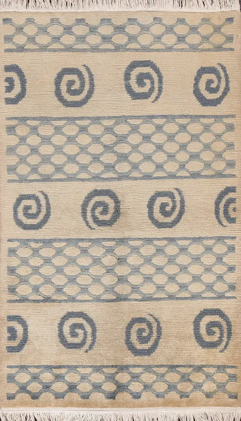 Handmade Nepalese Vegetable Dye Wool Rug 3x5