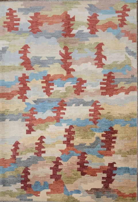 Wool Gabbeh Kashkoli Handmade Area Rug 5x8