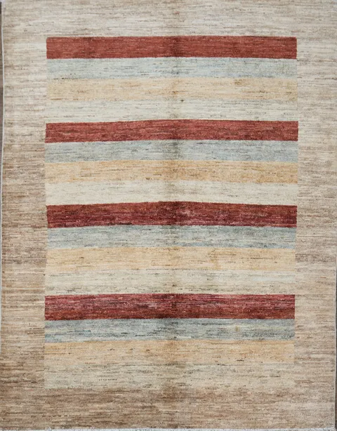 Striped Gabbeh Kashkoli Wool Area Rug 5x6
