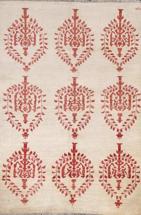 Vegetable Dye Ziegler Handmade Area Rug 4x6