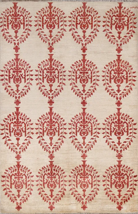 Vegetable Dye Ziegler Handmade Area Rug 4x6