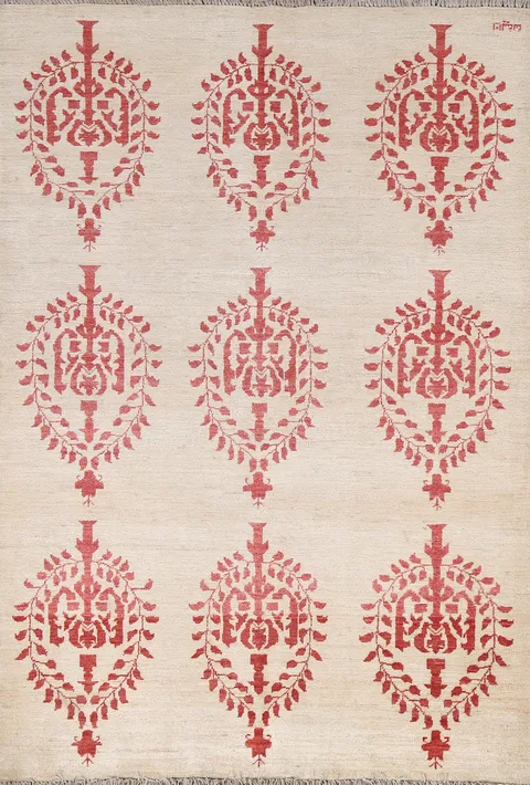 Vegetable Dye Ziegler Wool Area Rug 4x6