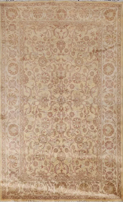 Vegetable Dye Wool Kashan Vintage Area Rug 6x9