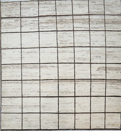 Checkered Gabbeh Kashkoli Square Area Rug 5x5