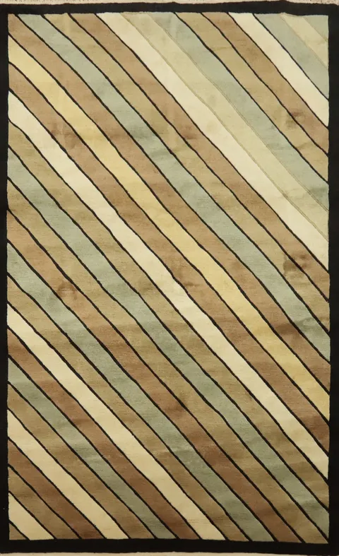 Contemporary Nepalese Vegetable Dye Area Rug 5x8