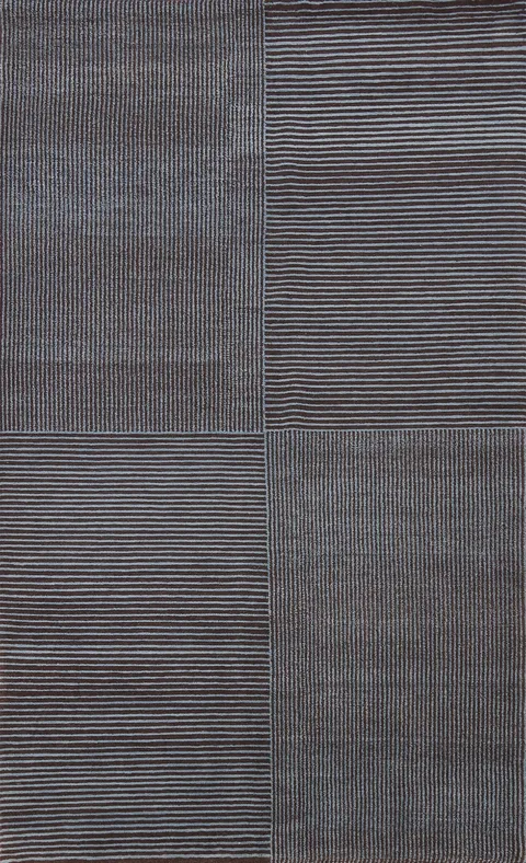 Vegetable Dye Black/ Blue Nepalese Wool Area Rug 5x8