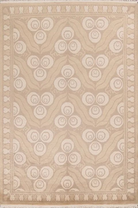 Vegetable Dye Nepalese Abstract Area Rug 6x9