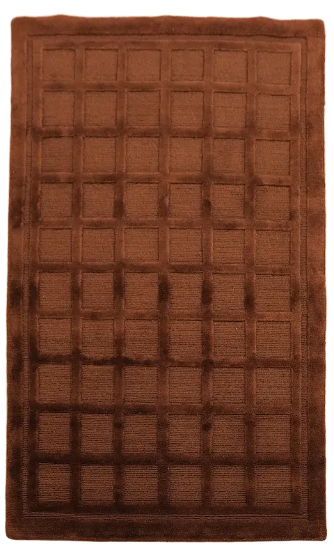 Checkered Nepalese Vegetable Dye Wool Rug 3x5