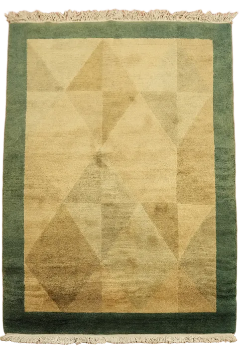 Vegetable Dye Abstract Nepalese Wool Area Rug 4x6