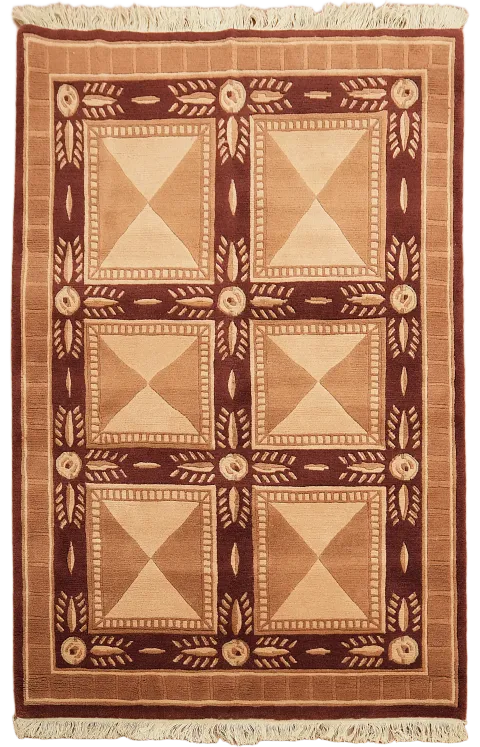 Vegetable Dye Nepalese Handmade Area Rug 4x6
