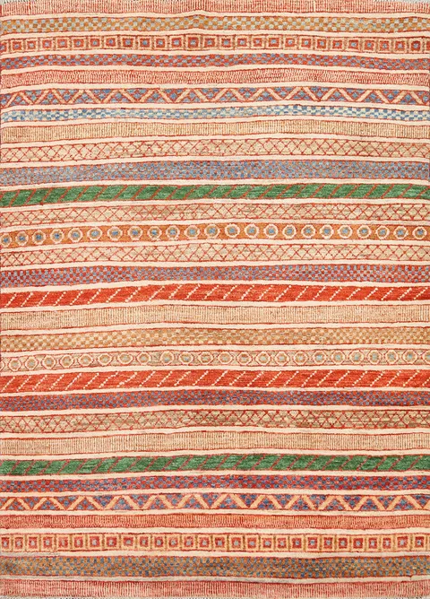 Stripe Kazak Handmade Area Rug 4x5