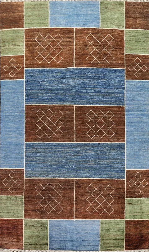 Geometric Gabbeh Kashkoli Oriental Area Rug 4x6