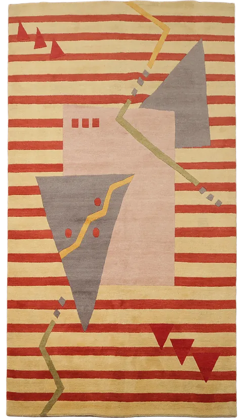 Abstract Nepalese Vegetable Dye Area Rug 6x9