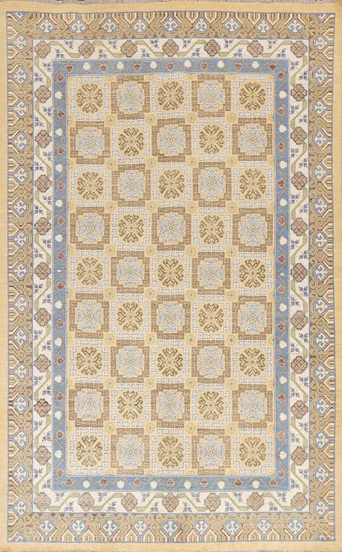 Vegetable Dye Wool Khotan Oriental Area Rug 7x9