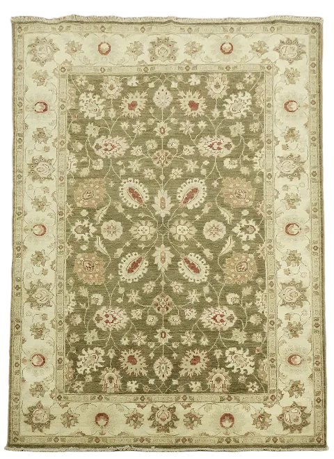 Vegetable Dye Chobi Peshawar Wool Handmade Rug 5x7