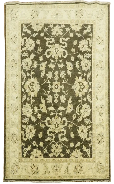 Vegetable Dye Chobi Peshawar Wool Area Rug 5x7