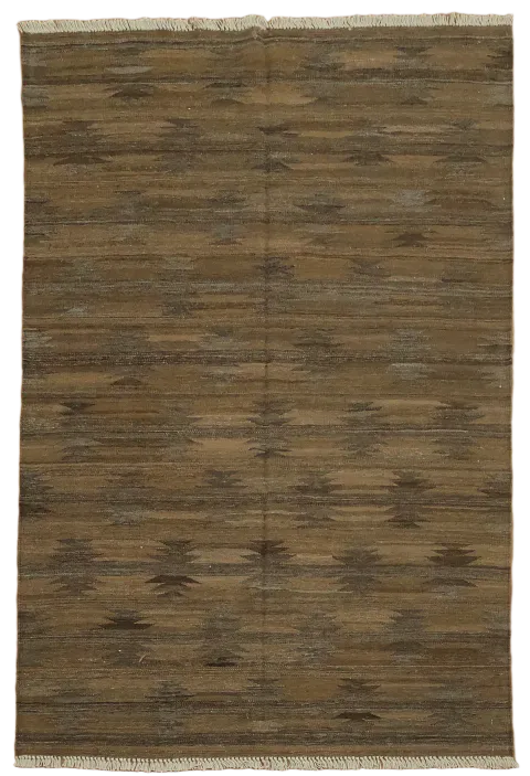 Natural Dye Geometric Kilim Oriental Area Rug 5x7