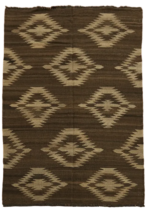 Geometric Kilim Natural Dye Area Rug 5x7