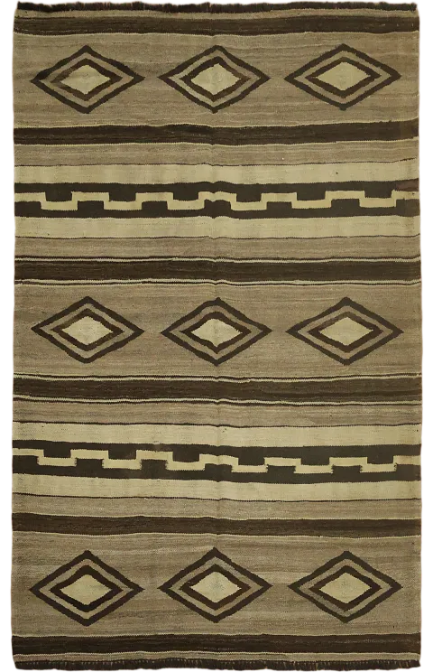 Natural Dye Kilim Oriental Area Rug 5x7