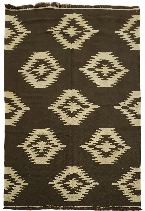 Natural Dye Kilim Wool Area Rug 5x7
