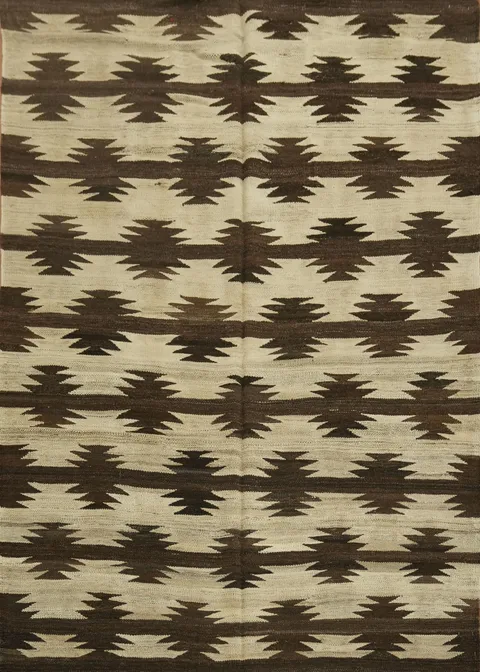 Natural Dye Kilim Wool Area Rug 5x7