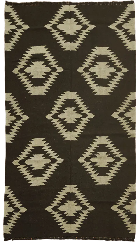 Natural Dye Kilim Flat-Weave Area Rug 5x7