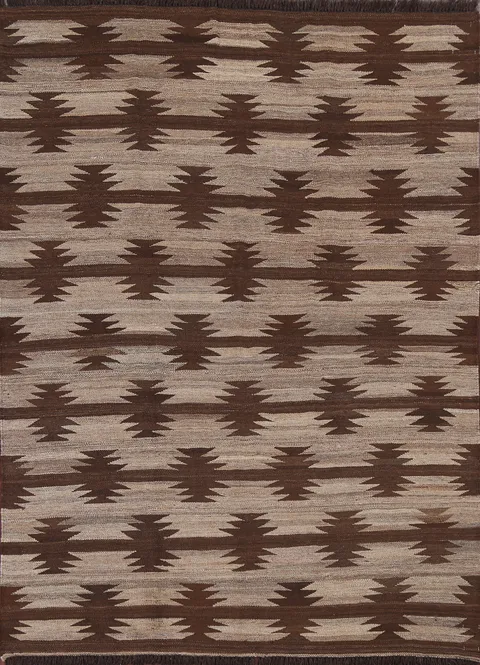 Natural Dye Kilim Handmade Area Rug 5x7