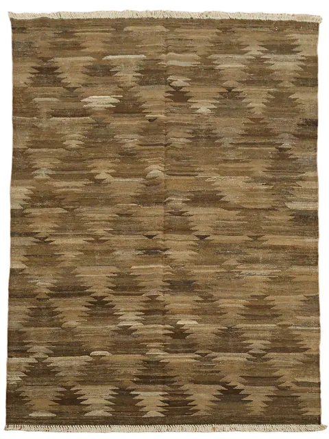Natural Dye Brown Kilim Handmade Area Rug 5x6