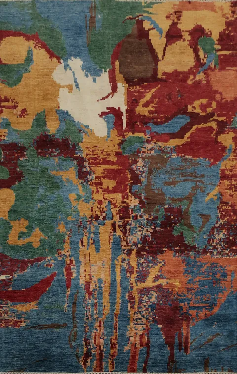 Vibrant Colors Abstract Design Area Rug 7x10