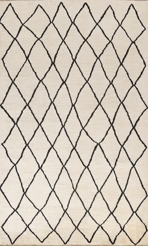 Vegetable Dye Moroccan Trellis Area Rug 6x9