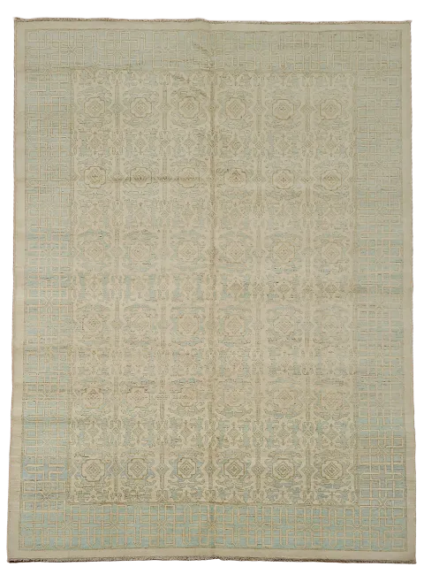 Vegetable Dye Muted Khotan Wool Area Rug 9x12