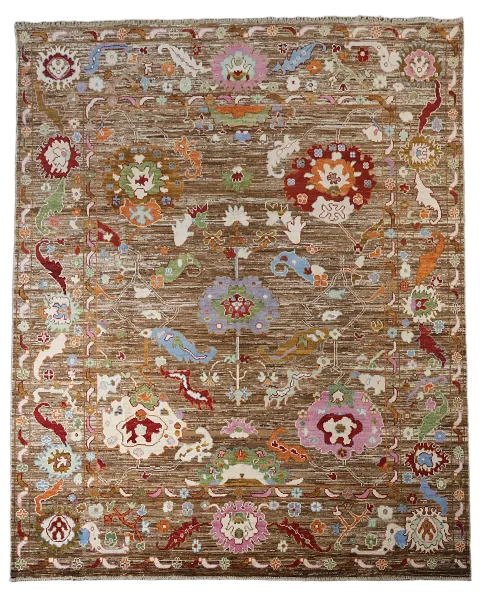 Vegetable Dye Oushak Turkish Area Rug 8x10